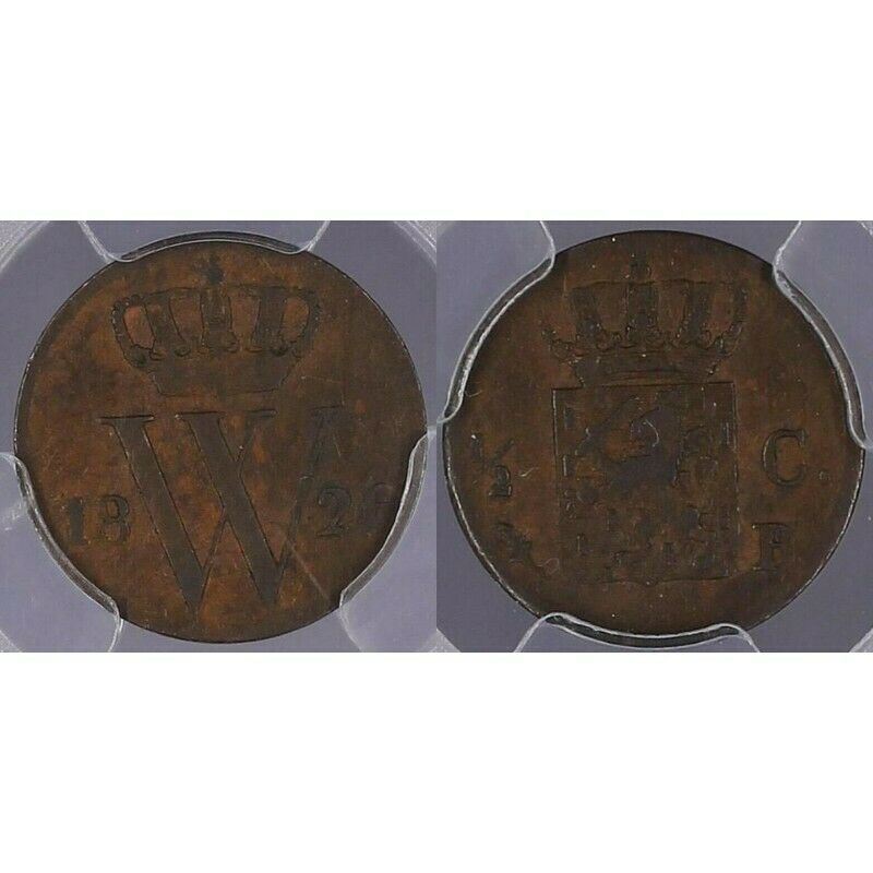 Netherlands 1826-B 1/2 Cent PCGS VF25   #549