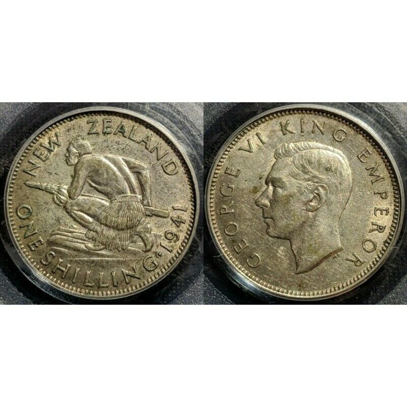 New Zealand 1941 Shilling 1/- PCGS AU50   #628