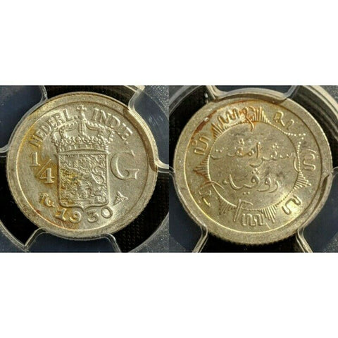 Netherlands East Indies 1940 1/4 Gulden - PCGS Genuine Cleaning - UNC Details