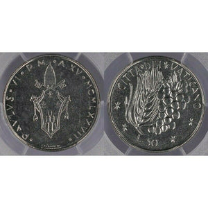Vatican City 1977 50 Lire PCGS MS66 GEM UNC   #312