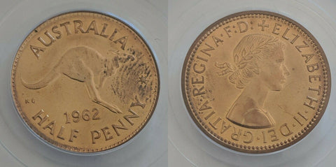 1962 (p) Proof Half 1/2d Penny Australia PCGS PR64RB   #576
