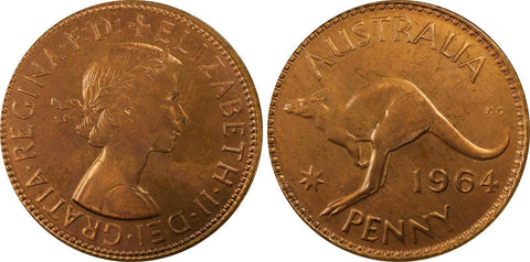 1964 Penny 1d Australia MS64RB PCGS GEM UNC    #653