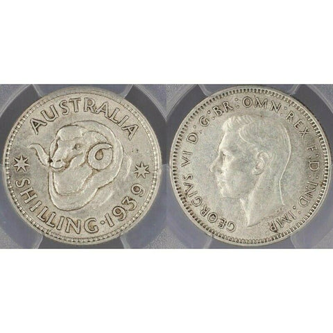 1939 Shilling 1/- Australia PCGS AU53 aUNC   #673