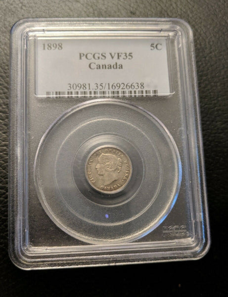 Canada 1898 Five Cent 5c PCGS VF35 Very Fine   #894