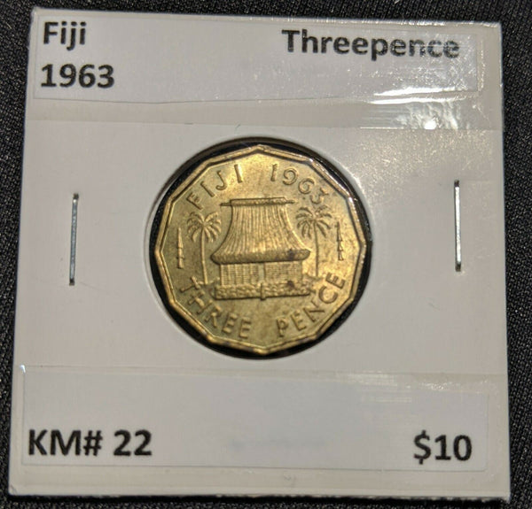 Fiji Threepence 1963 KM# 22