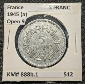 France 1943 (a) open 9 5 Franc KM# 888b.1
