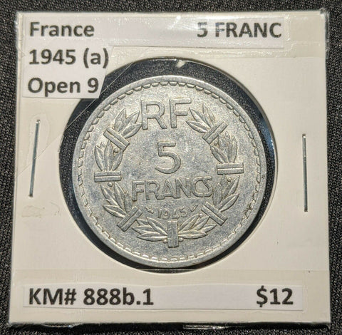 France 1943 (a) open 9 5 Franc KM# 888b.1