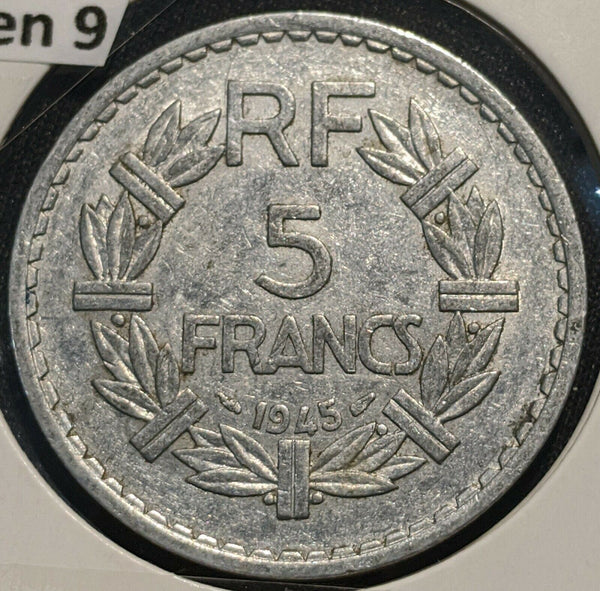 France 1943 (a) open 9 5 Franc KM# 888b.1