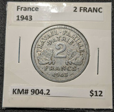 France 1943 2 Franc KM# 904.2