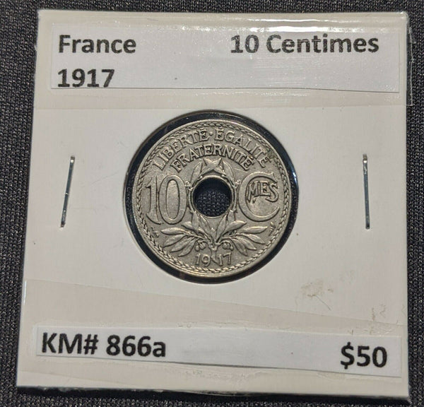 France 1917 10 Centimes KM# 866a