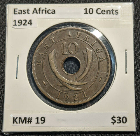 East Africa 1924 10 Cents KM# 19  #15B