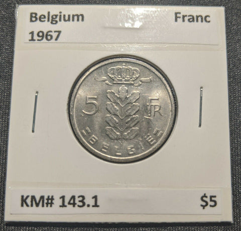 Belgium 1967 5 Franc KM# 143.1