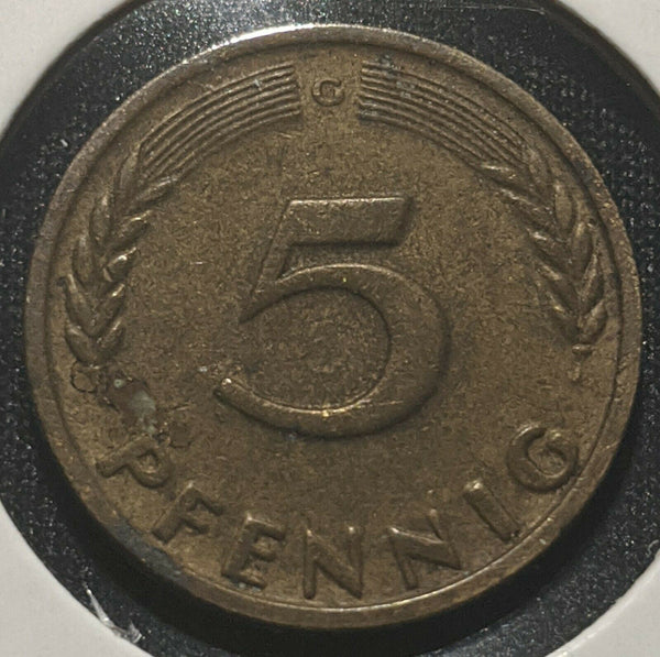 Germany - Federal Republic 1949 G 5 Pfenning KM#102  7C