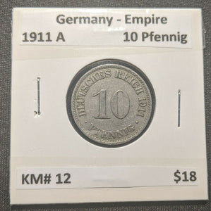 Germany - Empire 1911 A 10 Pfennig KM# 12   8C