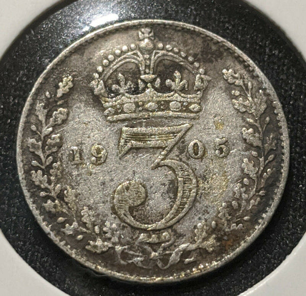 Great Britain 1905 Threepence 3d  KM# 797.2