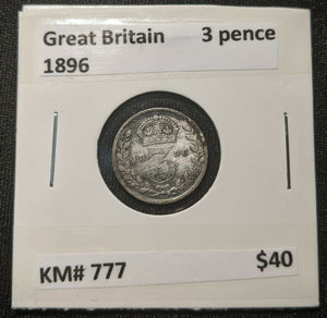 Great Britain 1896 Threepence 3d KM# 777
