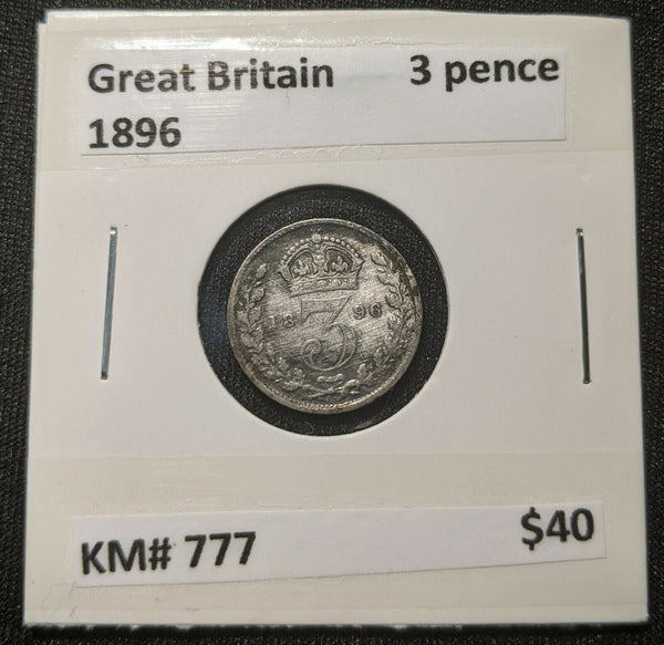Great Britain 1896 Threepence 3d KM# 777