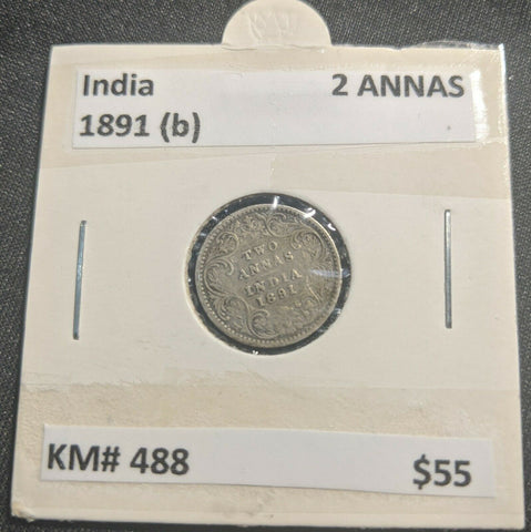 India 1891 (b) 2 ANNAS KM# 488