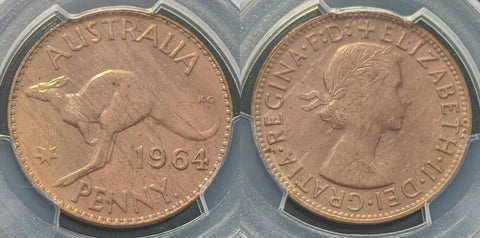 1964 Y. (p) Penny 1D PCGS MS64RB GEM UNC