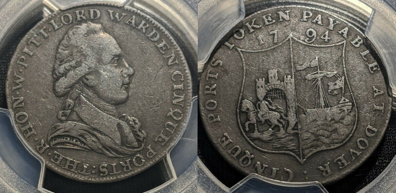 Great Britain 1794 Tk 1/2D Half Penny Kent Dover DH-16 PCGS VF35 Very Fine #1052