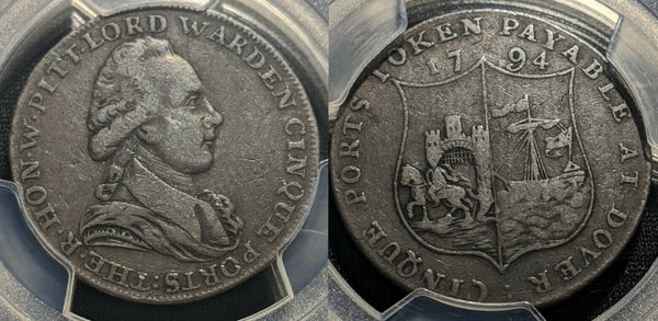 Great Britain 1794 Tk 1/2D Half Penny Kent Dover DH-16 PCGS VF35 Very Fine #1052