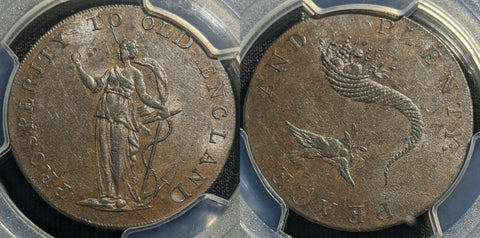 Great Britain (c.1790) Tk 1/2D Half Penny Norfolk Norwich DH-26e PCGS AU58BN
