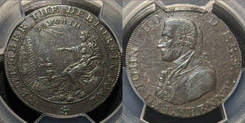 Great Britain (c.1790) Tk 1/2D Half Penny Somersetshire Bath DH-36c PCGS AU53