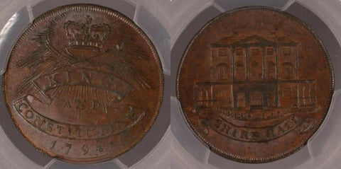Great Britain 1794 Tk 1/2D Half Penny Essex Chelmsford DH-5e PCGS MS62BN UNC