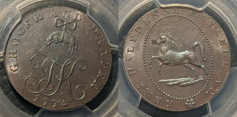 Great Britain 1794 Tk 1/2D Half Penny Kent Brookland DH-5 PCGS MS62BN UNC