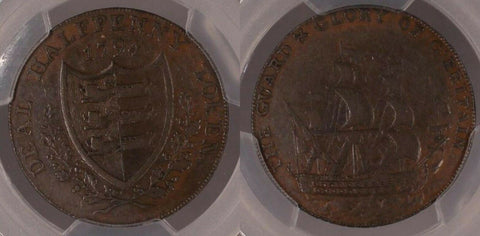 Great Britain 1794 Tk 1/2D Half Penny Kent Deal DH-11 PCGS AU50BN aUNC  #1032