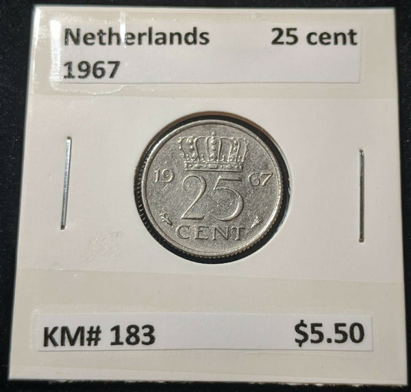 Netherlands 1967 25 Cents KM# 183