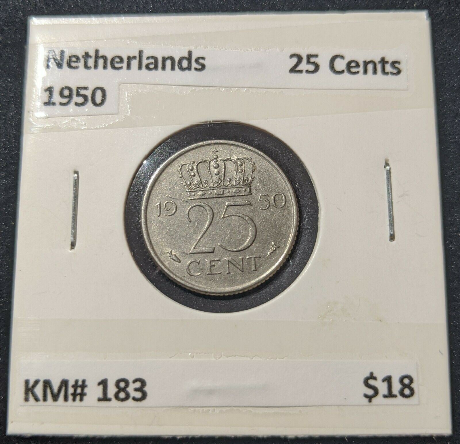 Netherlands 1950 25 Cents KM# 183