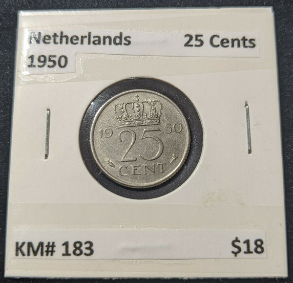 Netherlands 1950 25 Cents KM# 183