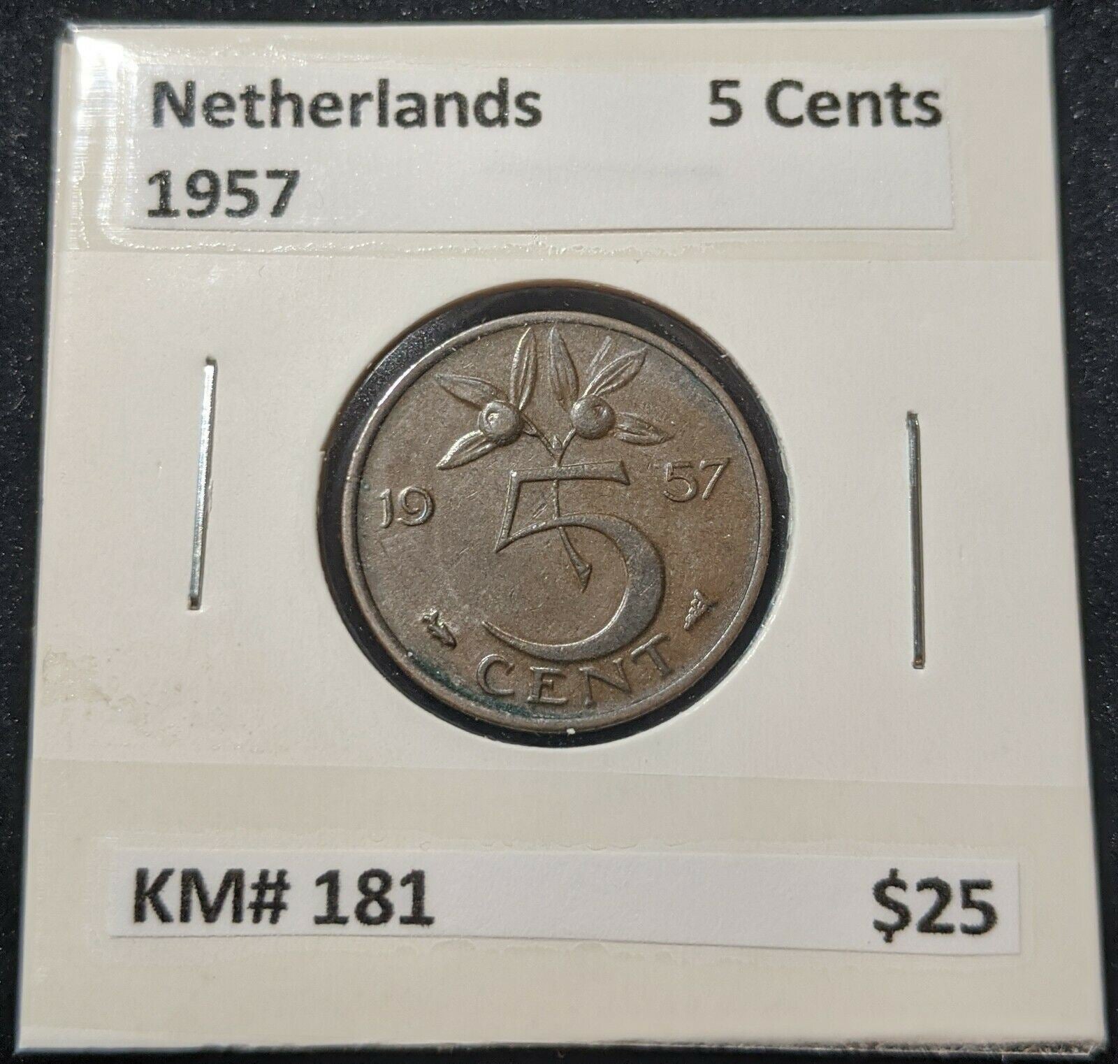 Netherlands 1957 5 Cents KM# 181