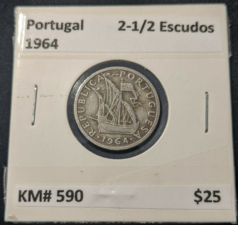 Portugal 1964 2-1/2 Escudos  KM# 590