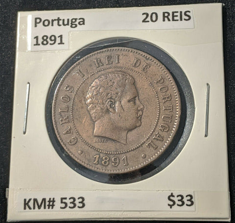 Portugal 1891 20 REIS KM# 533
