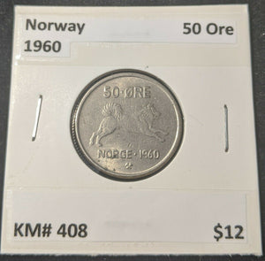 Norway 1960 50 Ore KM# 408