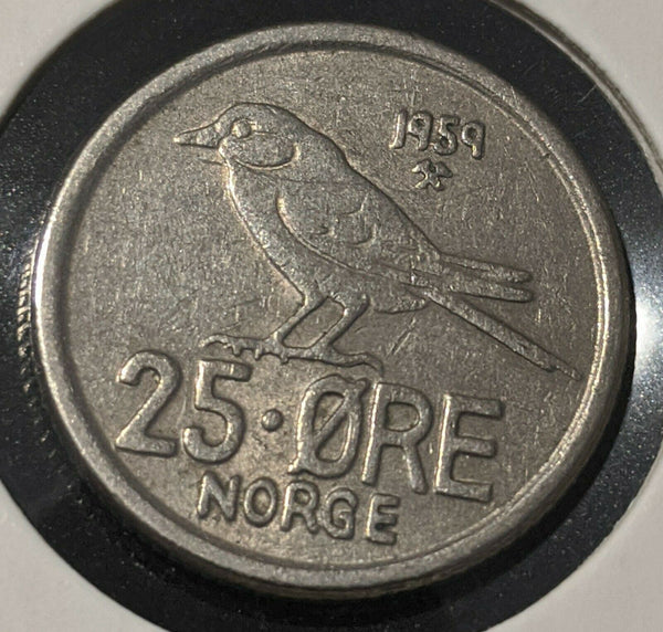 Norway 1959 25 Ore KM# 407