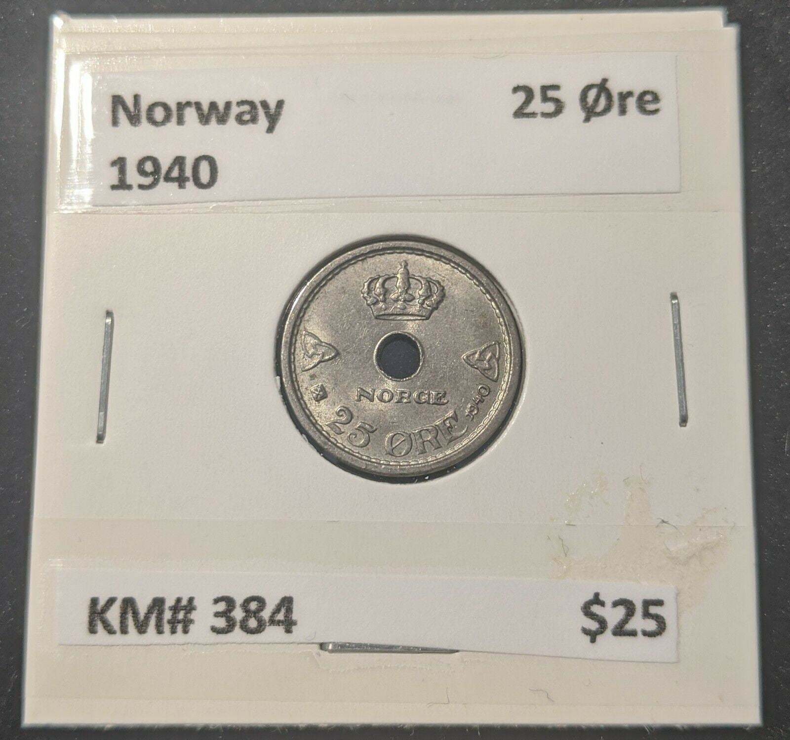 Norway 1940 25 Ore KM# 384