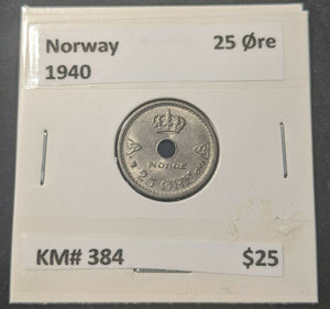 Norway 1940 25 Ore KM# 384