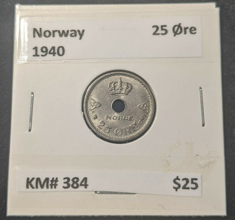Norway 1940 25 Ore KM# 384