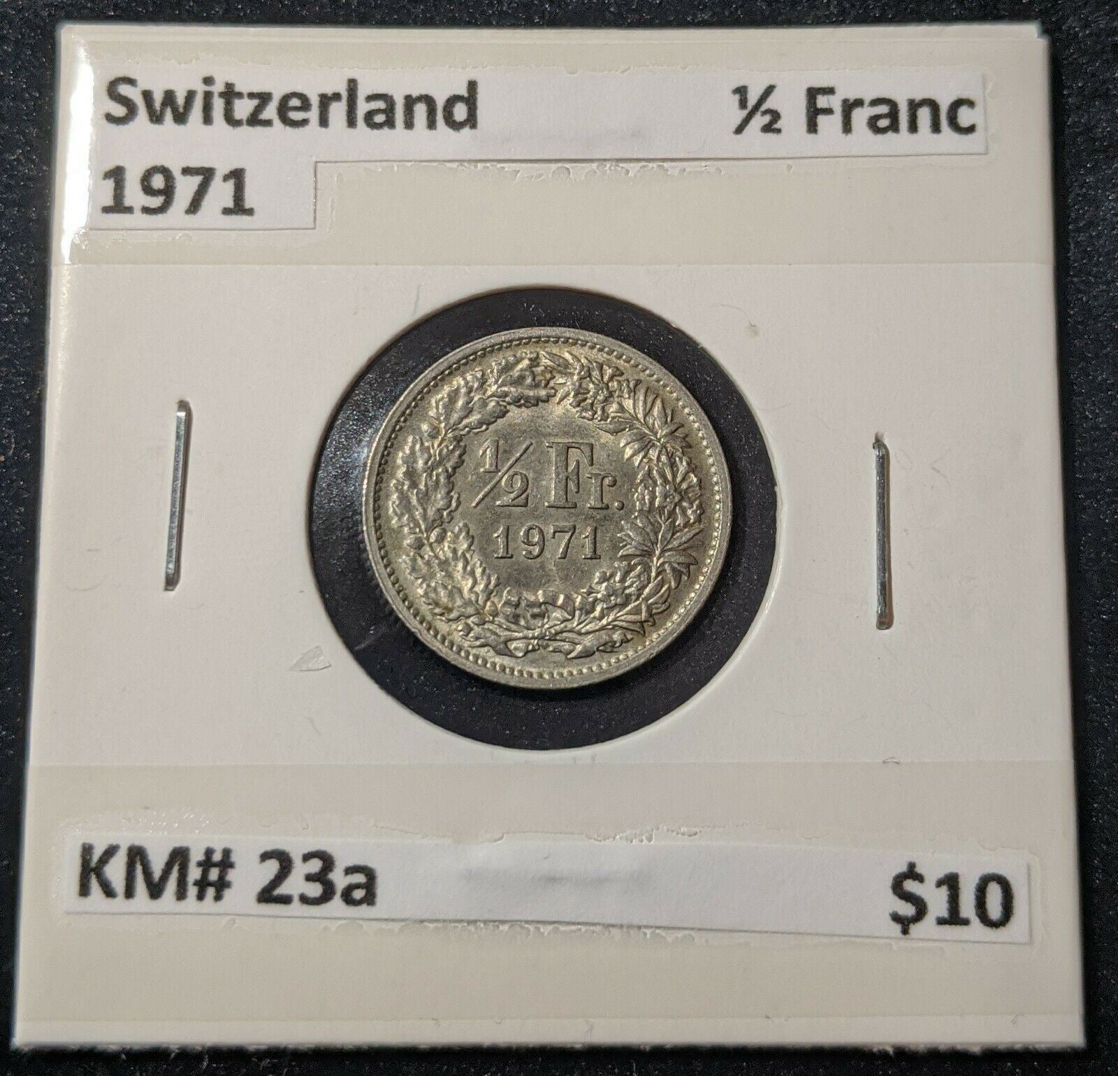 Switzerland 1971 ½ Franc KM# 23a	#20B