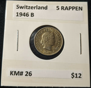 Switzerland 1946 B 5 RAPPEN KM# 26 #A53    #12B