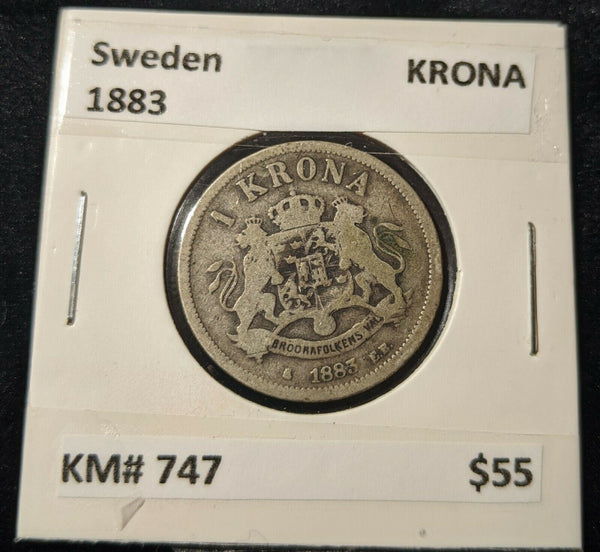 Sweden 1883 KRONA KM# 747