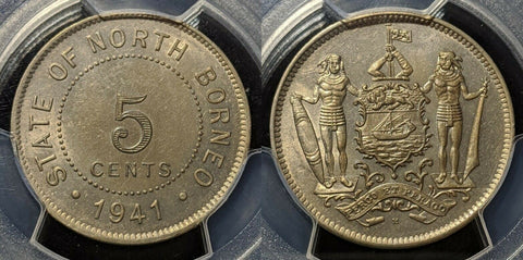 British North Borneo 1941-H 5c Five Cent PCGS MS63 Choice UNC KM# 5  #1110