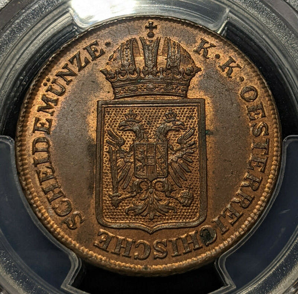 Austria 1848-A Two Kreuzer  2 Kr PCGS MS63BN Choice UNC KM# 2188  #1102