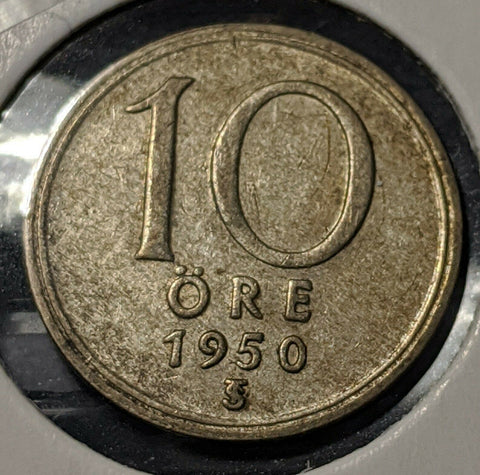 Sweden 1950 10 Ore silver KM# 813