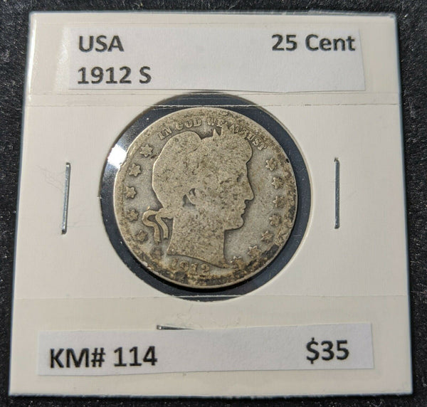 United States 1912S 25 Cents KM#114