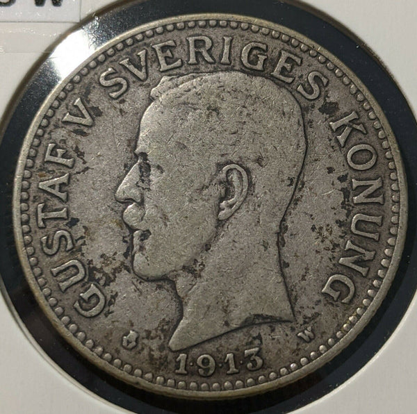 Sweden 1913W 2 Kronor KM# 787