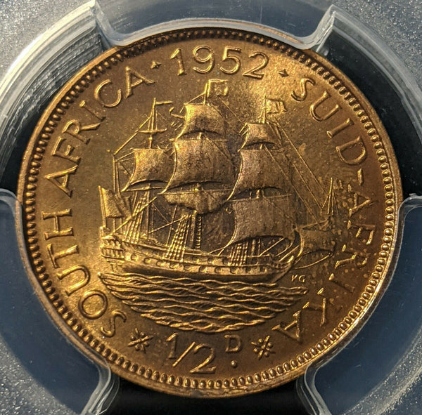 South Africa 1952 Proof Half Penny 1/2d PCGS PR63RB Choice Unc KM# 33 #1166